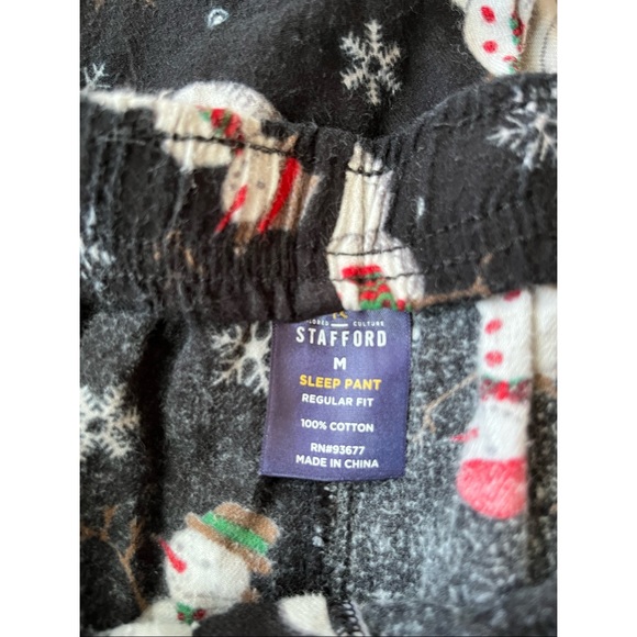 Stafford Men’s Regular Fit Christmas Lounge Sleep Pants Size Medium - Picture 3 of 8